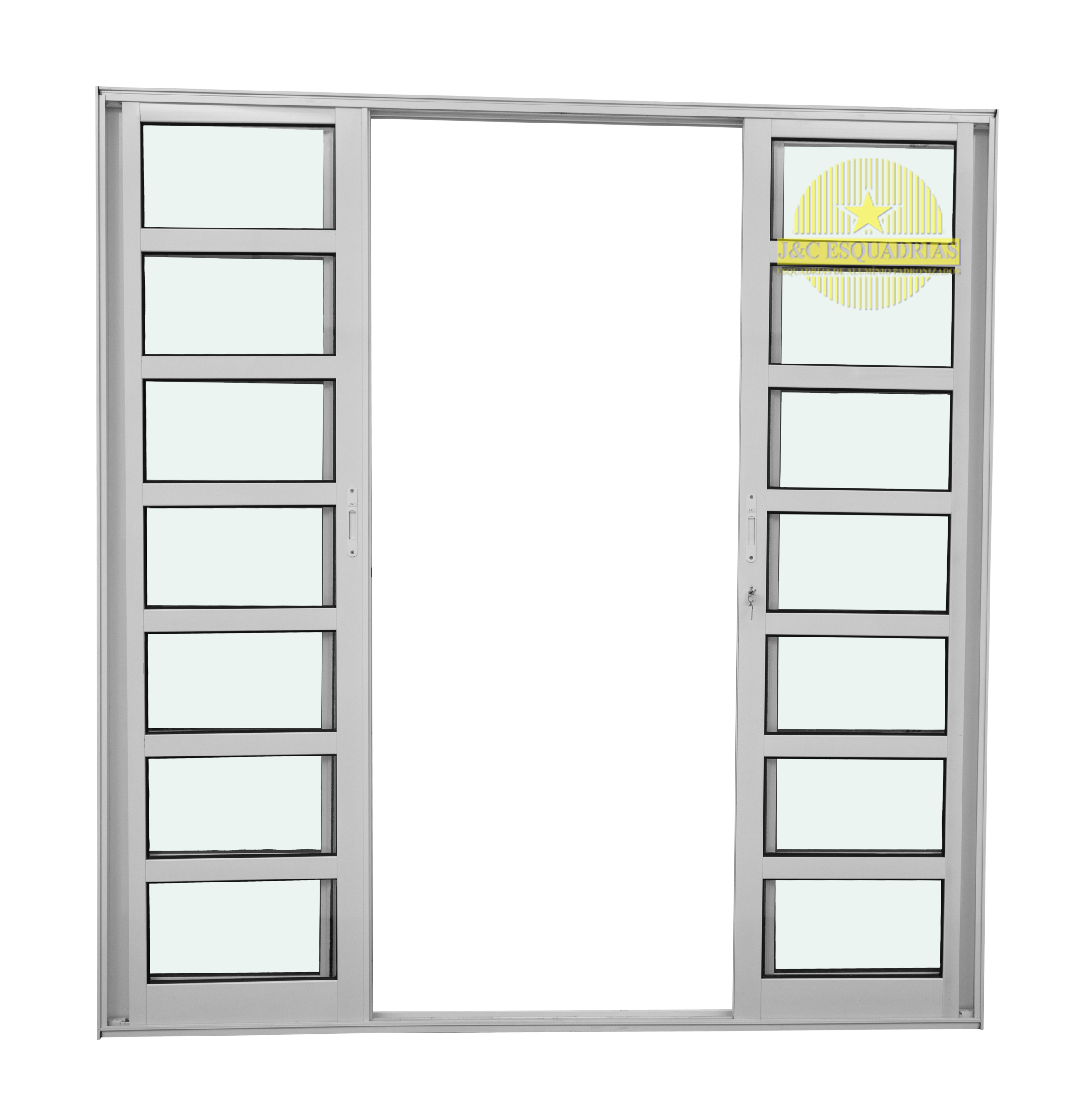 PORTA BALCÃO 4 FOLHAS COM TRAVESSA - LINHA PREDIAL - Imagem 2
