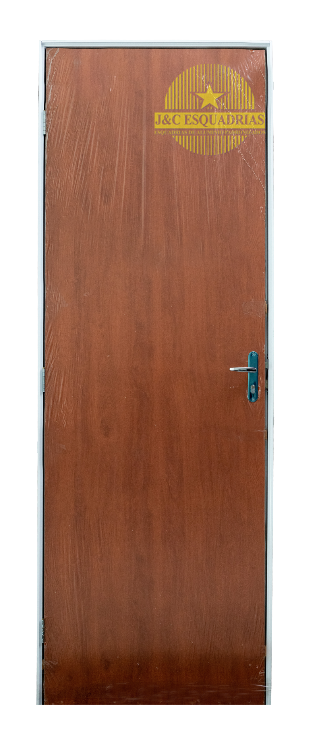 PORTA MOGNO COM BATENTE DE ALUMINIO